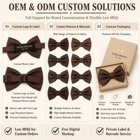 Nœud Papillon en Polyester pour Chemise et Costume, Série Café, 12*6.5cm, Double Nœud Papillon, Accessoire d'Affaires, Vente en Gros