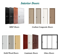 Porte intérieure moderne, porte carrée en bois massif, couleurs de peinture de qualité supérieure, portes de chambre en bois pour la maison, la chambre à coucher, le bureau