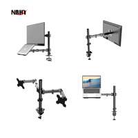 Bras de moniteur ergonomiques à double articulation pour écrans incurvés/plats de 17 à 32 pouces, réglables en hauteur et inclinables, certifiés CE, en stock