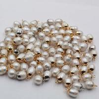 Pendentif en perles d'eau douce, breloques naturelles, 8x11mm, 1442842, vente en gros, nouvelle collection