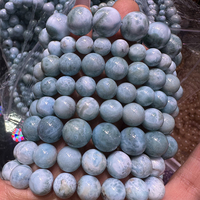 Perles en pierre naturelle en gros, bricolage, perles de larimar 1A, perles en vrac utilisées comme perles pour la fabrication de bracelets, colliers, fabrication de bijoux