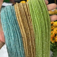 Vente en gros de perles à facettes en pierres précieuses de 3mm perles rondes en vrac en pierre à facettes naturelles pour la fabrication de bijoux