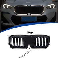Pièces de modification extérieure automobile, calandre avant à LED noire brillante, simple ou double lamelles, pour BMW X1 U11 2023 à 2026