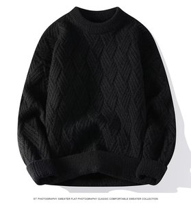 Biểu Tượng Tùy Chỉnh Áo Thun Giản Dị Lỏng Twist Thiết Kế Người Đàn Ông Của Hàng Dệt Dệt kim Người Đàn Ông Của Áo Len Trắng Crew Cổ Mùa Đông Áo Thun Áo Len - Product Image 2