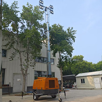 Mobiler Lichtmast mit Rotationslicht 7m 9m Teleskopmast LED-Lampe Diesel DC IP65-Zertifiziert 360° Beleuchtung für Außenparkplätze