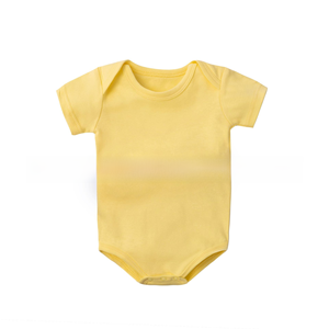 Ropa Al Por Mayor De Verano Para Bebé Recién Nacido Niño O Niña En Blanco 100% Algodón Color Sólido Mameluco Body De Manga Corta - Product Image 6
