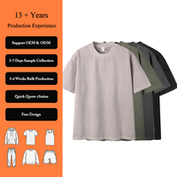 T-shirt Homme Col Rond 430g Streetwear Lourd Effet Vieilli Flocon de Neige Personnalisable pour Impression