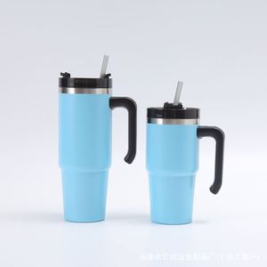 Gobelet isotherme de voyage pour voiture 20oz 30oz, tasse à double paroi avec couvercle et paille antidérapante pour les trajets quotidiens - Product Image 5