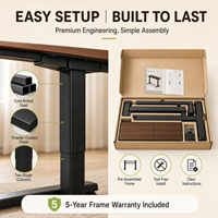 Support d'ordinateur portable en bois ergonomique à hauteur réglable, ODM, avec moteur silencieux, grand espace de travail, pour bureau, en métal, à levage électrique