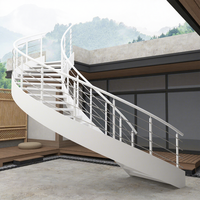 Escalier en arc à double poutre incurvée en acier inoxydable de qualité supérieure pour balcon et toit extérieur