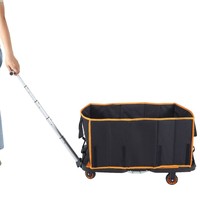 Chariot de camping multifonctionnel en alliage d'aluminium, pliable, à plateau plat, avec quatre roues, portable, ultra-léger, pour pique-nique en plein air
