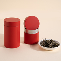 Personnalisé rouge scellé hermétique 80g Matcha café et thé 30g mini emballage avec bouchons intérieurs et couvercles étain métal boîtes rondes