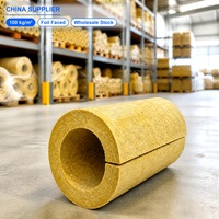 Fournisseur chinois de laine de roche en sections isolantes pour tuyaux, densité 100 kg/m³, avec revêtement en aluminium, vente en gros, stock disponible