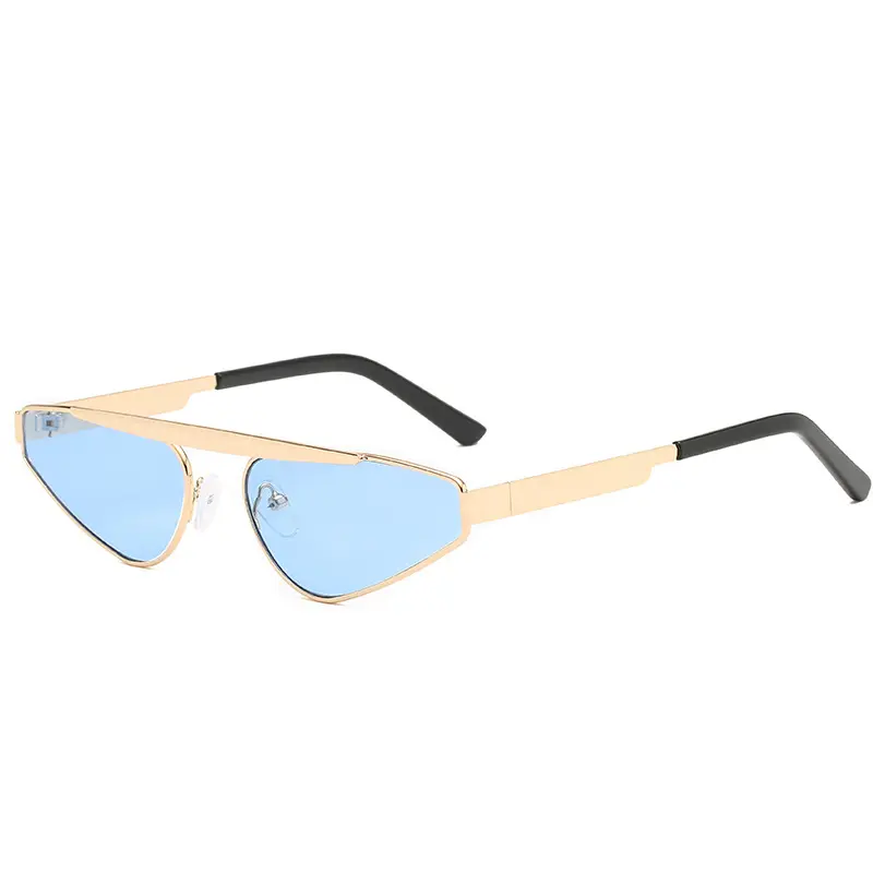 Заводская Поставка Металлические солнцезащитные очки в стиле панк авангардные солнцезащитные очки в стиле панк нерегулярные перевернутые Треугольные металлические солнцезащитные очки с небольшой оправой