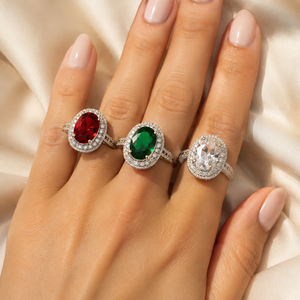 Anello Classico da Donna con Grande Design Centrale di Colore Rosso - Product Image 2