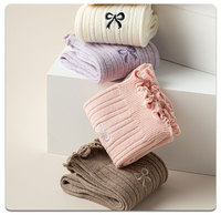 Nouvelle Arrivée Chaussettes Courtes Quotidiennes Décontractées pour Femmes en Coton Respirant avec Joli Volant en Dentelle et Nœud Personnalisé pour Filles