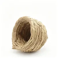 Nichoir en herbe naturelle tressée pour oiseaux, boîte de reproduction pour perroquets, abri solide et chaud pour toutes les saisons, idéal pour les canaris