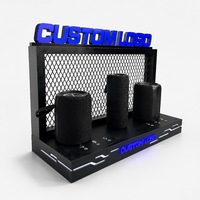 Support d'affichage de haut-parleur de comptoir en acrylique personnalisé avec éclairage LED, présentoir lumineux pour haut-parleur audio de comptoir avec panneau logo