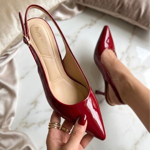 Zapatos de Tacón Alto de <span class=keywords><strong>Charol</strong></span> Blanco de 8 cm, con Punta en Pico y Diseño Slingback, Elegantes para Mujer, Marca Xuanhui Fashion - Product Image 2