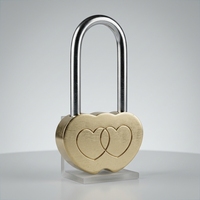 Cadenas de voyage en laiton de 40 mm, forme cœur, étanche, antirouille, avec anse renforcée, à clé, pour bagages, salle de sport, porte, valise, vente en gros OEM