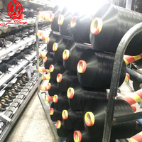 Fil de polyester DTY 150D/48F/2 antibactérien teint en masse noir pour l'industrie automobile, tricot et tissage