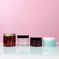 Pot en plastique PET transparent à large ouverture de 500 ml et 1000 ml avec bouchon à vis, contenants de stockage alimentaire pour sérum de soin de la peau et poudre libre