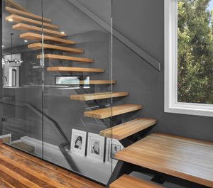 <span class=keywords><strong>Escalier</strong></span> DB Mono Beam | Lisse simple moderne en acier au carbone avec bandes de roulement en bois massif pour intérieurs à <span class=keywords><strong>deux</strong></span> étages - Product Image 6