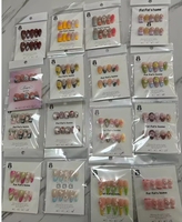 Uñas Postizas Cuadradas de Almendra FAT FAT, Mezcla Aleatoria, Cobertura Completa, ABS, Estilo Salón, Diseño Elegante y Moderno