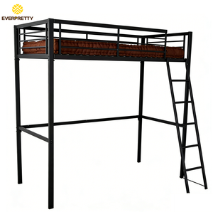 Muebles Escolares, Cama Individual Metálica Tipo Loft con Escalera <span class=keywords><strong>para</strong></span> Dormitorio <span class=keywords><strong>de</strong></span> Hostal Juvenil, Uso en Dormitorios <span class=keywords><strong>para</strong></span> Empleados <span class=keywords><strong>de</strong></span> Empresa - Product Image 5