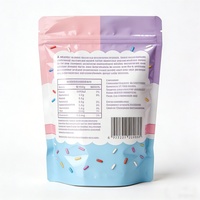Sachet personnalisé avec logo pour vitamines en gommes 1oz 28g, en aluminium Mylar, pochette verticale MOPP VMPET PE avec fermeture éclair pour compléments alimentaires et bonbons