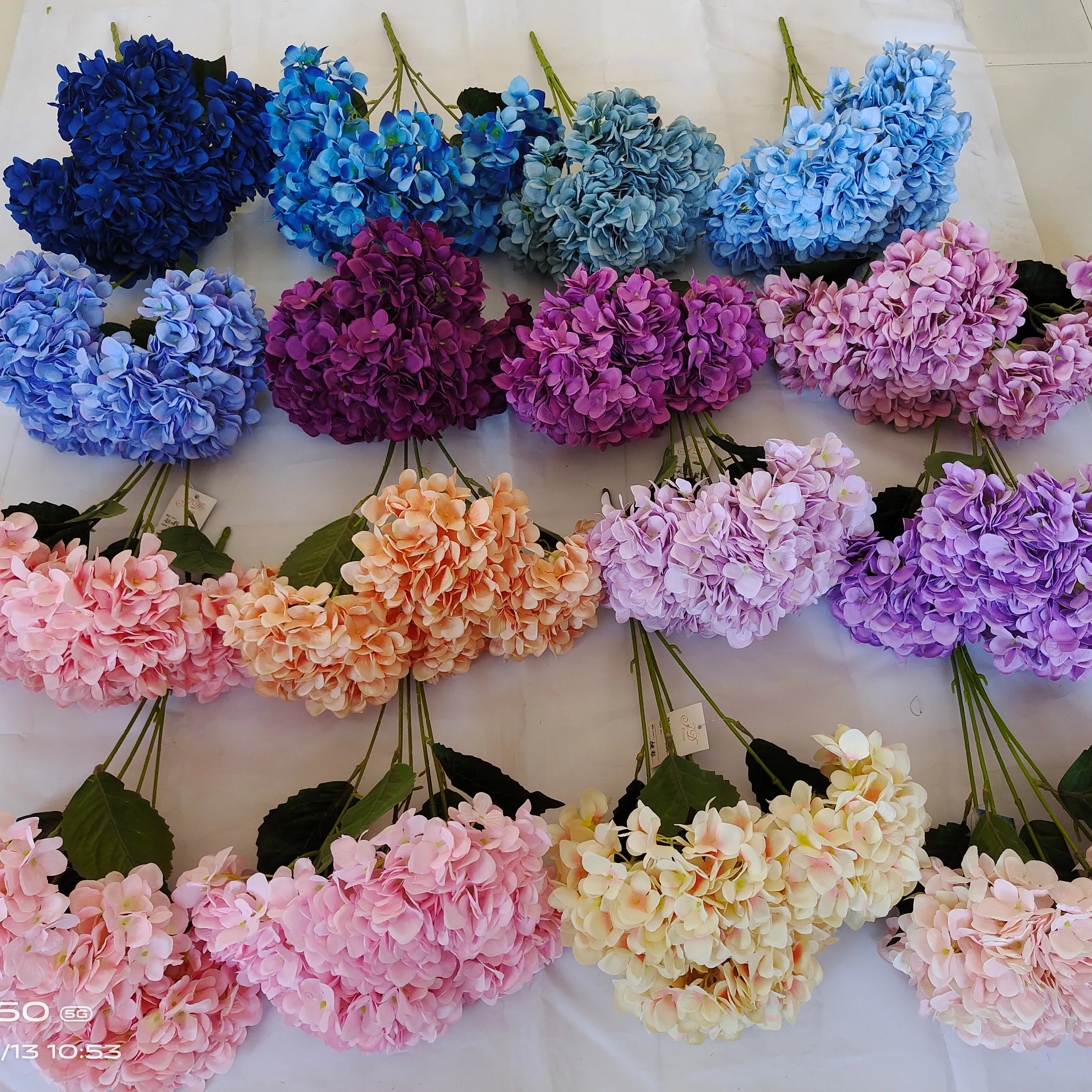GIGA 2022 hot selling artificial hydrangea wedding flower manufacturer 5 heads hydrangeas flowers real touch