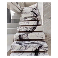 Pièces d'escalier droites en marbre naturel moderne de qualité supérieure pour villa, hôtel, appartement - Durables, garantie de plus de 5 ans, intérieur
