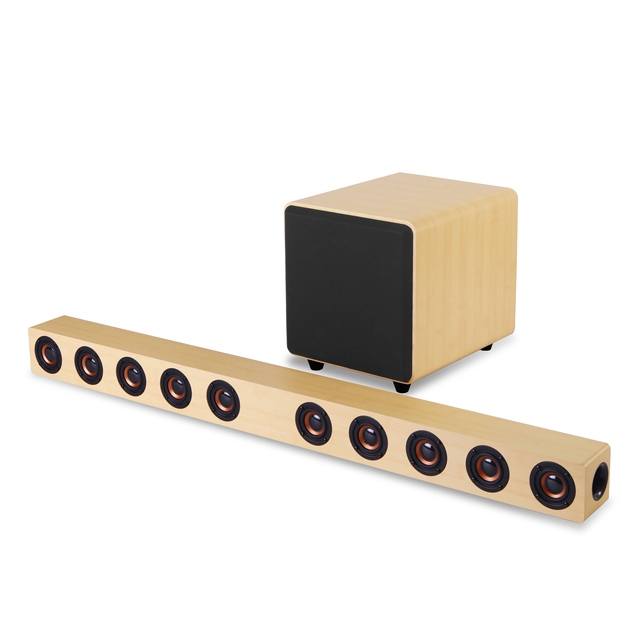 Hot Selling by Wooden for 10-Piece Detachable Soundbar Speakers with Super Bass for Computer and Home Theatre