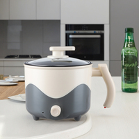 Casserole électrique multifonctionnelle 2L, mini-mijoteuse portable pour sauter et faire cuire les nouilles, 600W, double contrôle de puissance, idéale pour dortoir et bureau