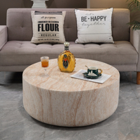 Table basse cylindrique moderne en MgO, imitation travertin, profil bas, meubles d'appoint pour l'extérieur, salon, patio