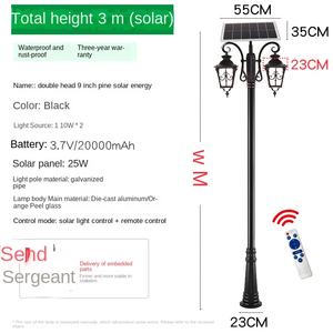 Lámpara de calle de jardín retrospectiva para exteriores, lámpara de césped impermeable con cuerpo de acero inoxidable para patio, Villa y paisaje comunitario - Product Image 2