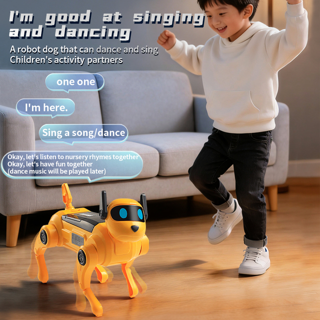 Children's Electronic Toy Buildable Mechanical Dog Model with Simulated Limbs AI Command Robot Plastic Material