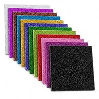 Lot de 12 carrés acryliques pailletés arc-en-ciel de 8x8 pouces pour découpe artisanale et fabrication d'ornements DIY