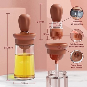 Botella de aceite portátil para cocina con cepillo de silicona, control de cantidad y pulverizador para barbacoa, dispensador de aceite para cocinar y hornear. - Product Image 6