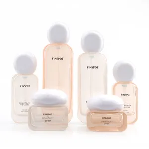 Wholesale Glass Cosmetic Set Empty Lotion Bottle Face Cream Jar Skincare Glass Package Cosmetics Packaging Container