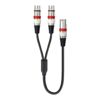 Kabel Splitter XLR - XLR Male ke Dual Female 3Pin Patch Y Cable Balanced MicrophoneSplitter Cord Audio Adapter 50CM