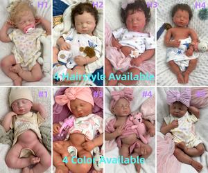 20 "silikon yeniden doğmuş bebekler kızlar için/erkek LouLou yumuşak tam vücut silikon yıkanabilir 3D ven gerçekçi köklü saç bebek Xmas hediye - Product Image 2