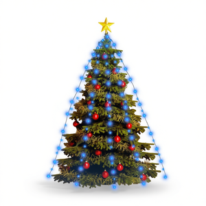 Guirlandes lumineuses pour arbre de Noël extérieur, 150 LED bleues, 59,1 pouces, IP65, étanches, pour décorations de fêtes - Product Image 1