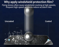 Film de protection de pare-brise en TPU haute définition 6,5 mil - Anti-salissure, super hydrophobe, anti-explosion (sans sensation de vertige)