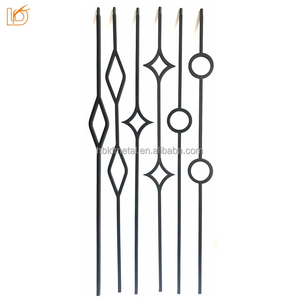 Vente <span class=keywords><strong>en</strong></span> gros carré décoratif intérieur noir 1/2 "* 44" broches d'escalier <span class=keywords><strong>en</strong></span> <span class=keywords><strong>fer</strong></span> <span class=keywords><strong>forgé</strong></span> à simple et double <span class=keywords><strong>cercle</strong></span> balustres d'escalier <span class=keywords><strong>en</strong></span> métal - Product Image 6