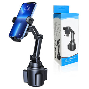 Car Cup Phone Holder Extendable Adjustable Mount For Dashboard <b>General</b> Use Black <b>Plastic</b> Clip On Type - Product Image 1