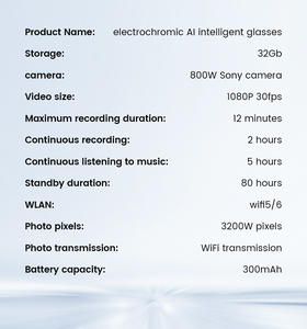 Suitable Hot Product Touch-Sensitive <b>Smart</b> Glasses 8MP 1080P Camera Call Music IPX-6 Waterproof AI Voice Assistant Real-Time - Product Image 4