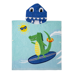 Toalla con Capucha para Niños, Poncho de Algodón para Cambiarse en la Playa, Toalla de Baño Infantil con Estampado de Dibujos Animados, Personalizable OEM - Product Image 6