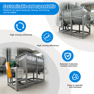 Multifunktionaler 100kg 300kg 500kg 100kg Einwellen-Paddelmischer Zucker-Salz-Gewürzmischer Horizontaler Bandmischer - Product Image 2