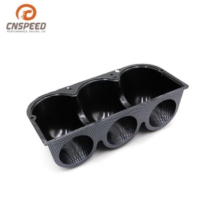 Support de tableau de bord en fibre de carbone 52 mm à trois trous pour montage de jauge automobile - Product Image 3